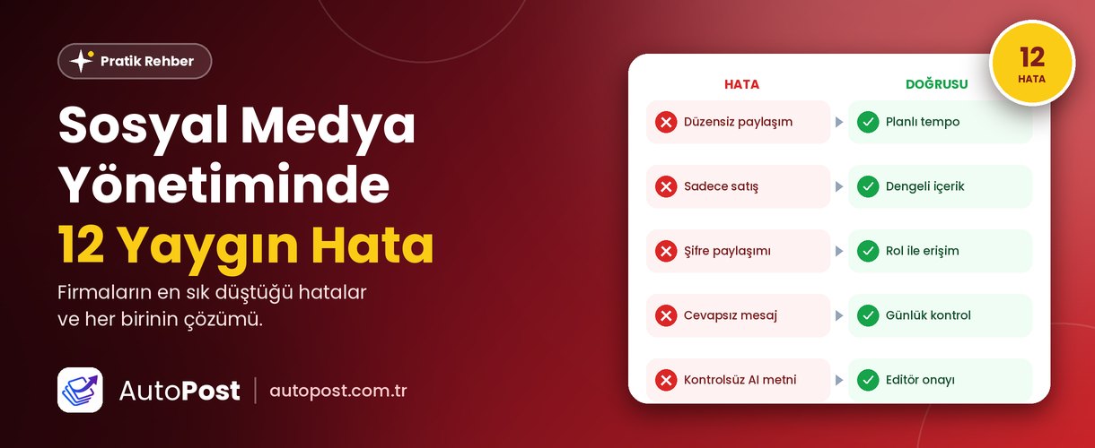 Sosyal Medya Yönetiminde Yapılan 12 Yaygın Hata