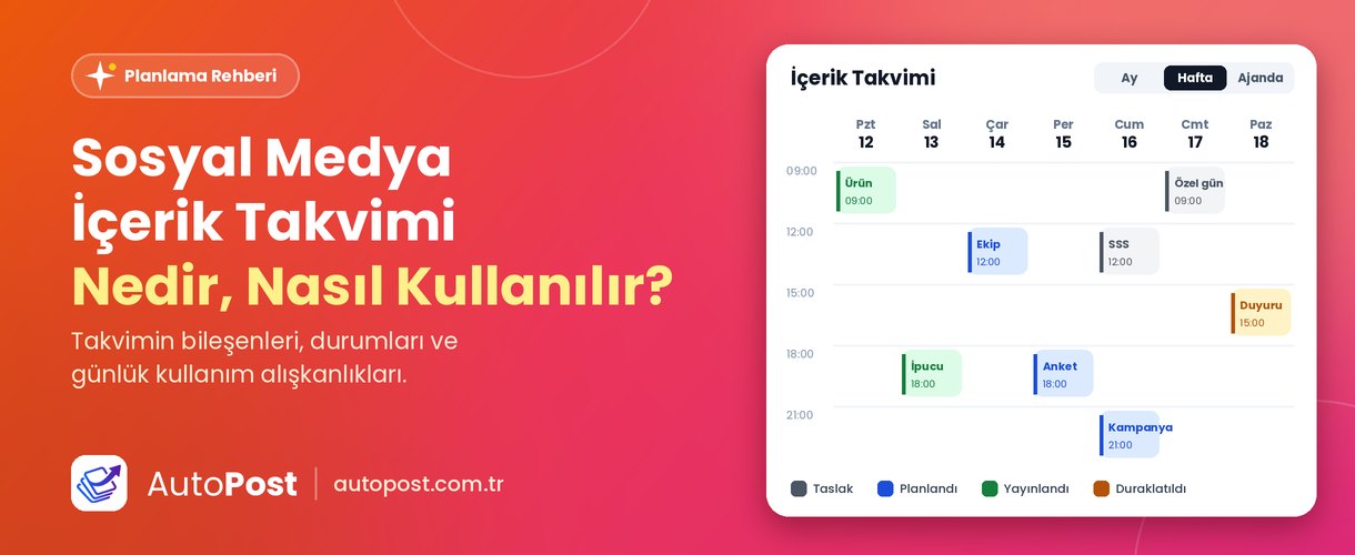Sosyal Medya İçerik Takvimi Nedir ve Nasıl Kullanılır?